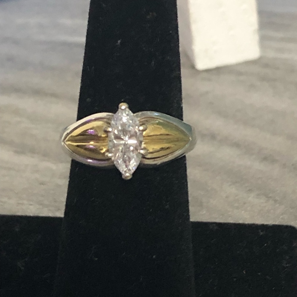 Two Tone CZ Ring